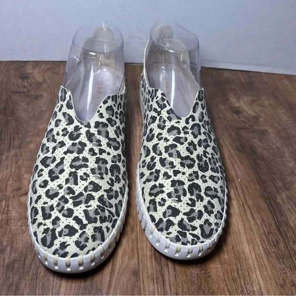Ilse Jacobsen Tulip slip-on women flat sneaker shoe perforated leopard 39/9 - Picture 6 of 7